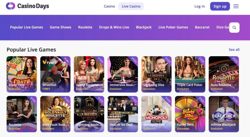 Casino Days India live casino