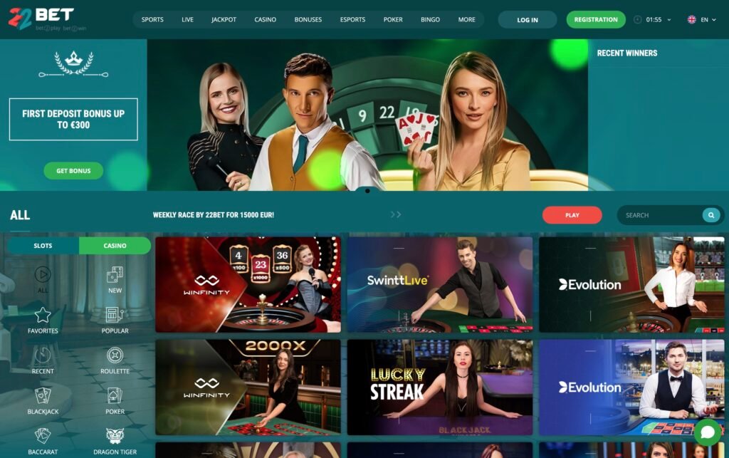 22bet Casino Features