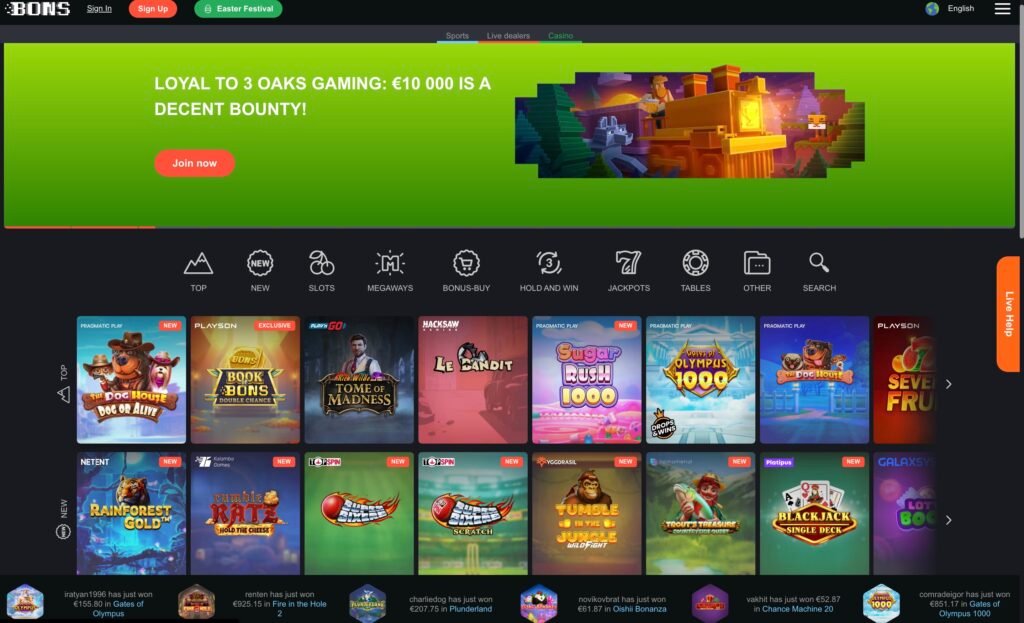 Overview of Bons Casino