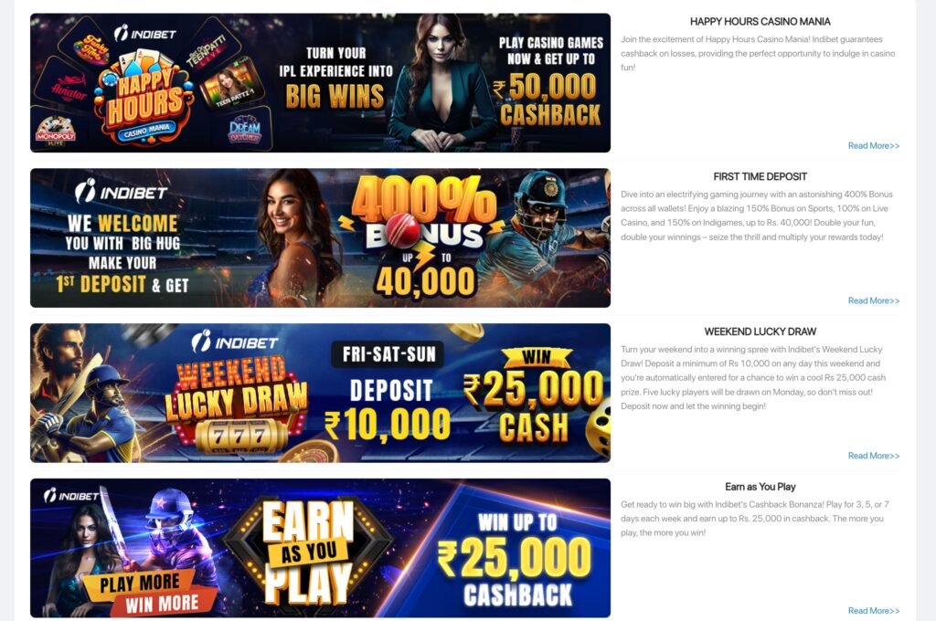 Indibet Casino Payment Options