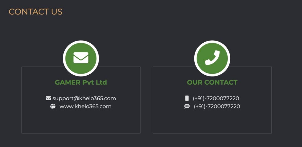 Khelo365 support