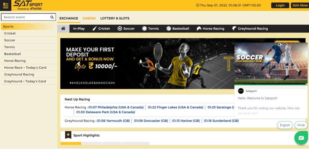 Satsport Casino Games Offered